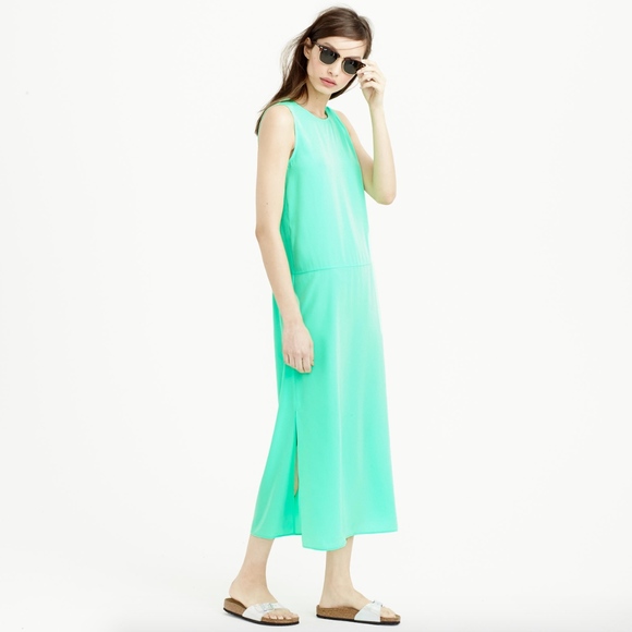 J. Crew Dresses & Skirts - J. Crew Sea Foam Green Side-Slit Maxi Tank Dress